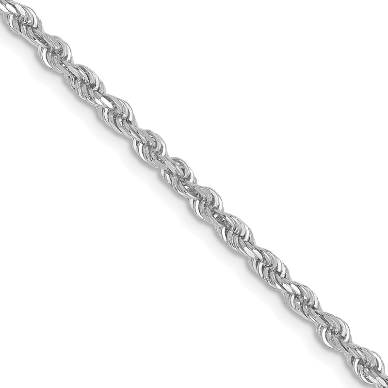 10k White Gold 2.5mm Diamond-Cut Rope Chain