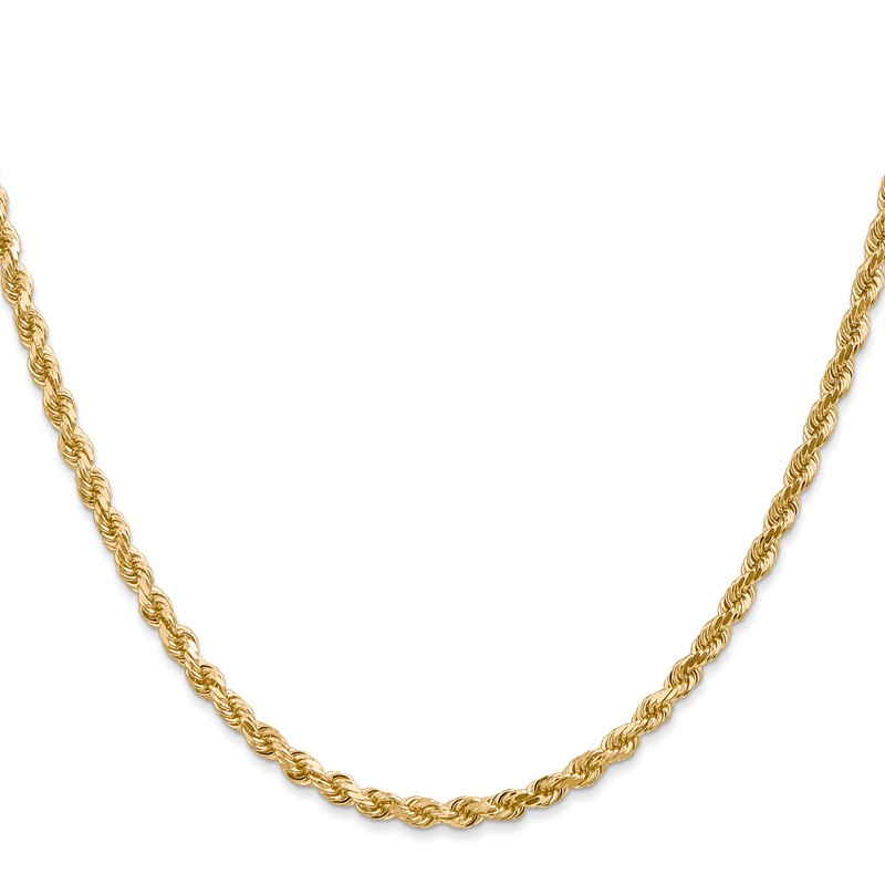10k White Gold 3mm Diamond-Cut Rope Chain