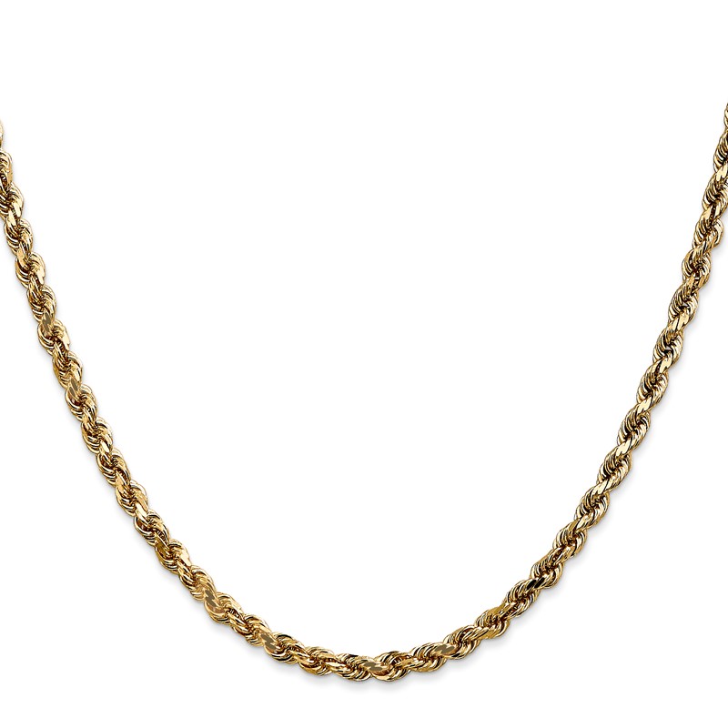 10k White Gold 3.5mm Diamond-Cut Rope Chain