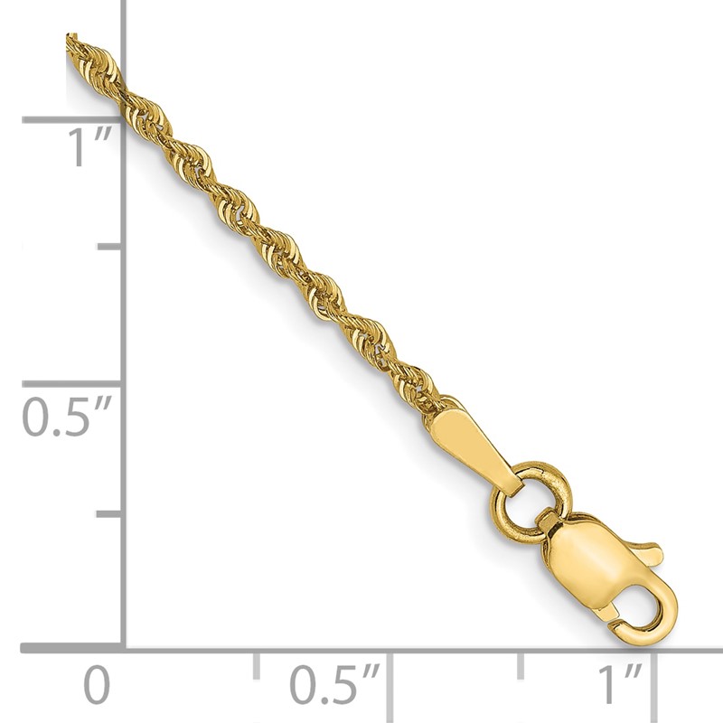 10k 1.6mm Solid Regular Rope Chain