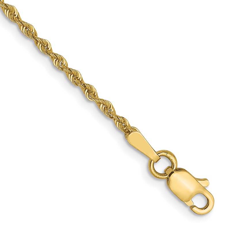 10k 1.6mm Solid Regular Rope Chain