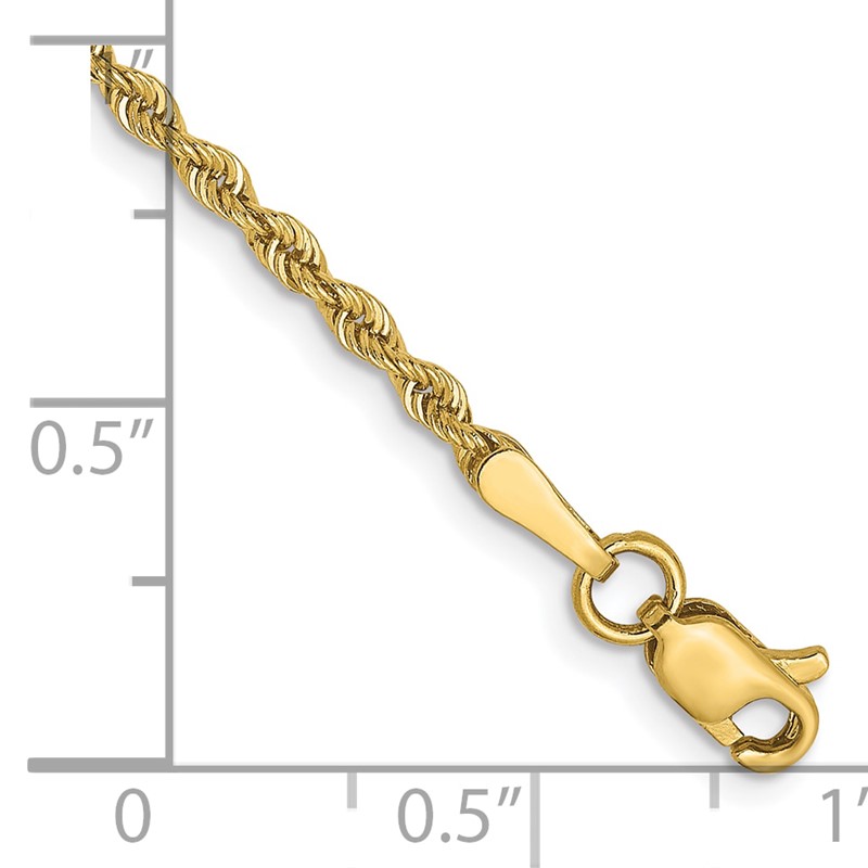 10k 2mm Solid Regular Rope Chain