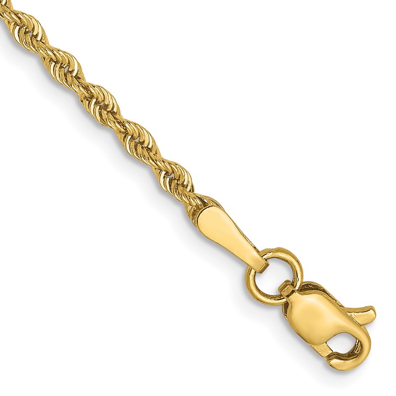 10k 2mm Solid Regular Rope Chain