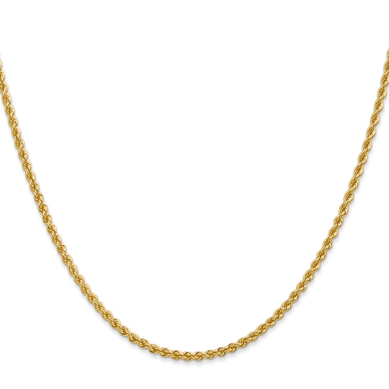 10k 2.25mm Solid Regular Rope Chain