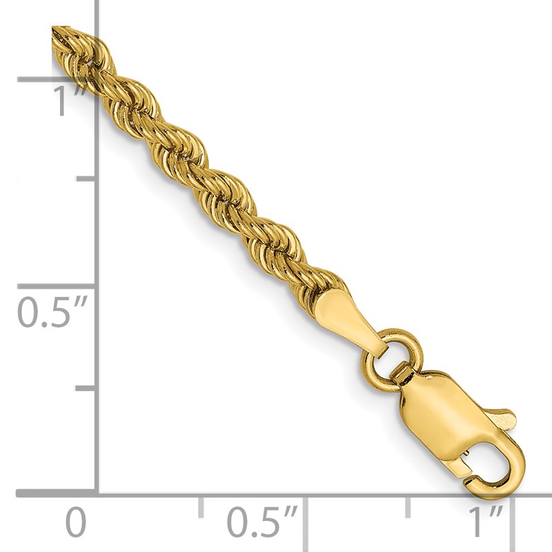 10k 2.25mm Solid Regular Rope Chain