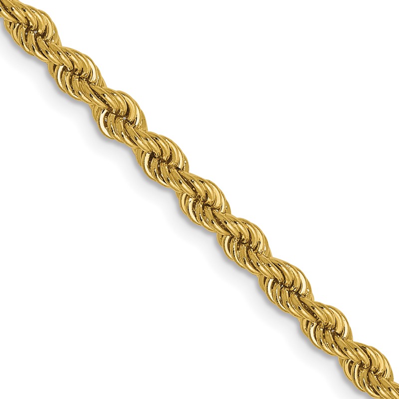 10k 2.25mm Solid Regular Rope Chain