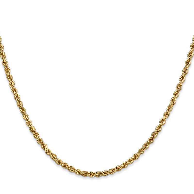 10k 2.5mm Solid Regular Rope Chain