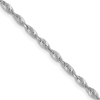 Leslie's 10k White Gold 1.8mm Diamond-Cut Lightweight Rope Chain