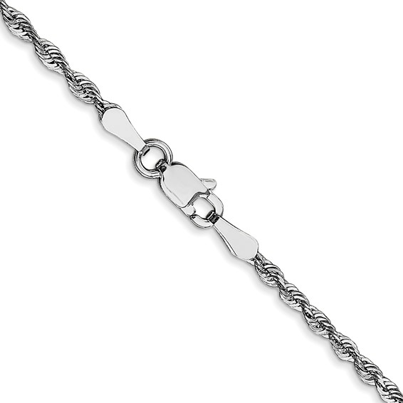 Leslie's 10k White Gold 2mm Diamond-Cut Lightweight Rope Chain