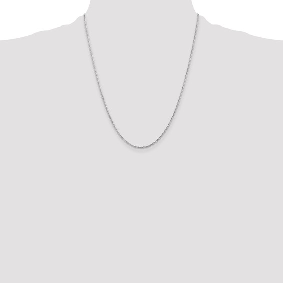 Leslie's 10k White Gold 2mm Diamond-Cut Lightweight Rope Chain