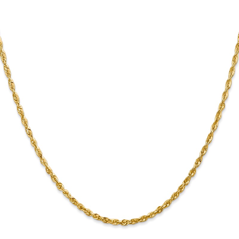 10k 2.25mm Diamond-Cut Lightweight Rope Chain