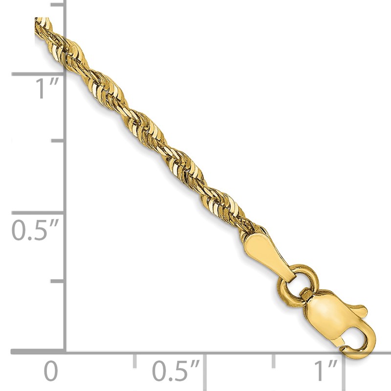 10k 2.25mm Diamond-Cut Lightweight Rope Chain