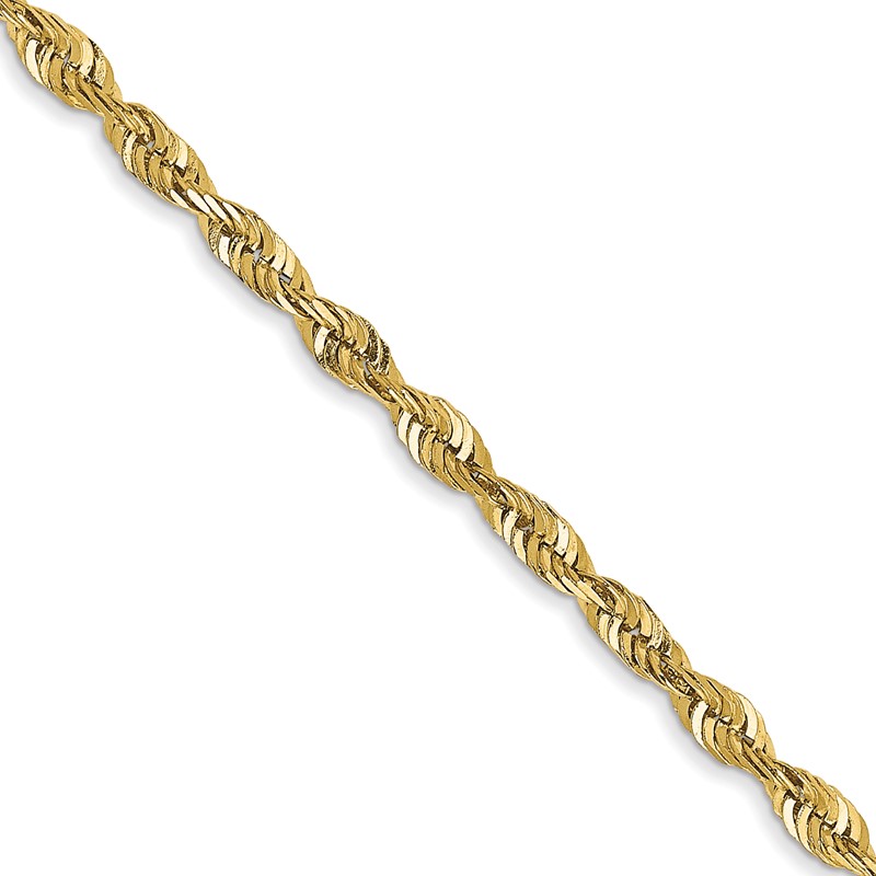 10k 2.25mm Diamond-Cut Lightweight Rope Chain