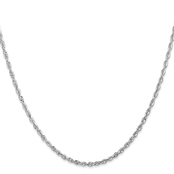 Leslie's 10k White Gold 2.25mm Diamond-Cut Lightweight Rope Chain