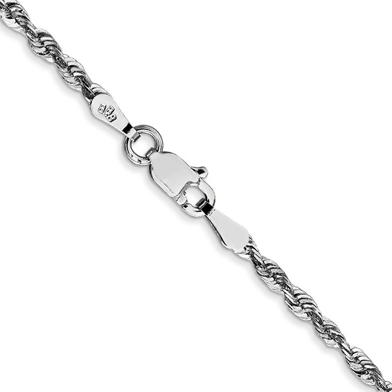 Leslie's 10k White Gold 2.25mm Diamond-Cut Lightweight Rope Chain
