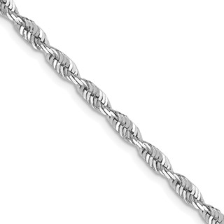 Leslie's 10k White Gold 2.75mm Diamond-Cut Lightweight Rope Chain