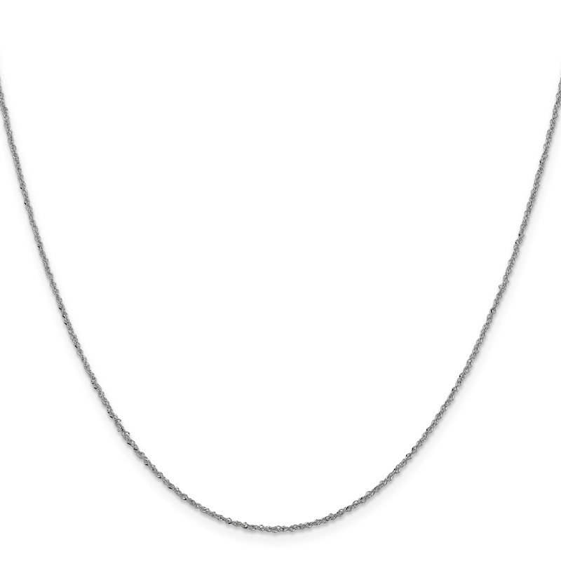 10k White Gold 1mm Sparkle Singapore Chain