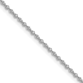 Leslie's 10k White Gold 1mm Sparkle Singapore Chain