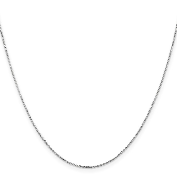 Leslie's 10k White Gold .8mm D/C Cable with Lobster Clasp Chain
