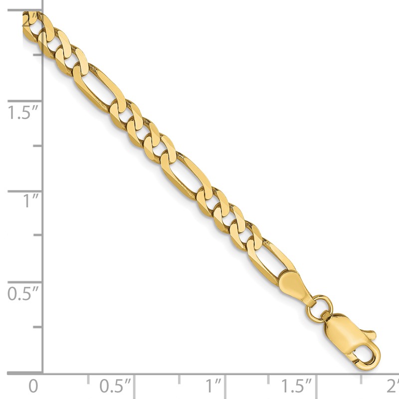 10k 4mm Flat Figaro Chain