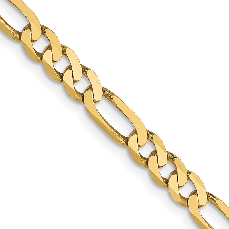 10k 4mm Flat Figaro Chain