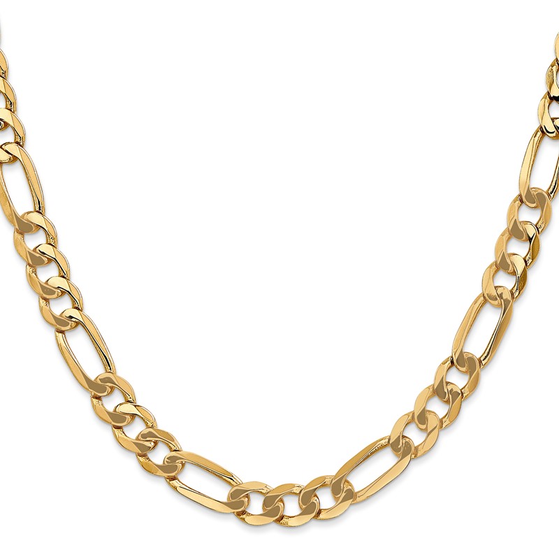 10k 7mm Flat Figaro Chain