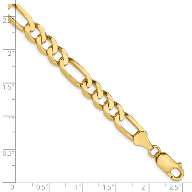 10k 7mm Flat Figaro Chain
