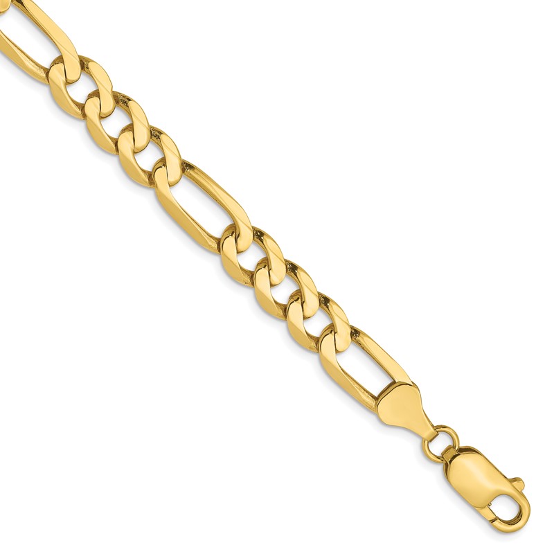 10k 7mm Flat Figaro Chain