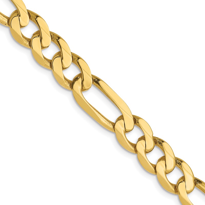 10k 7mm Flat Figaro Chain