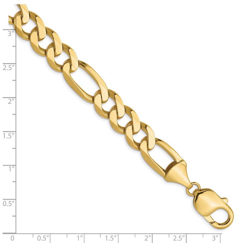 10k 10mm Flat Figaro Chain