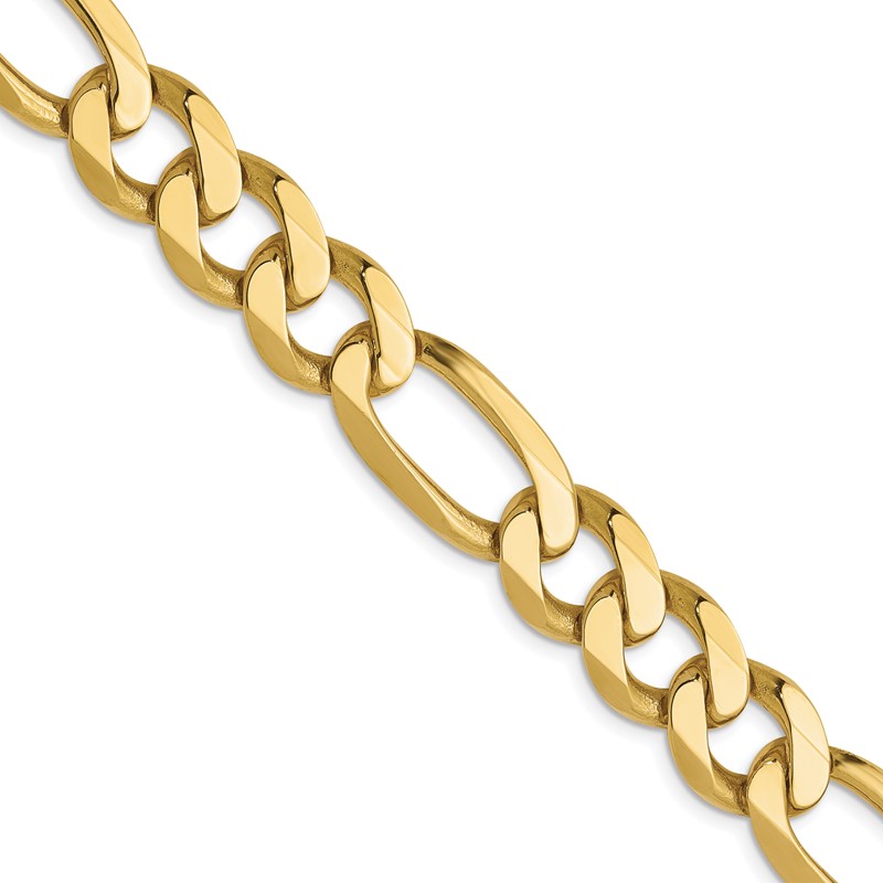 10k 10mm Flat Figaro Chain