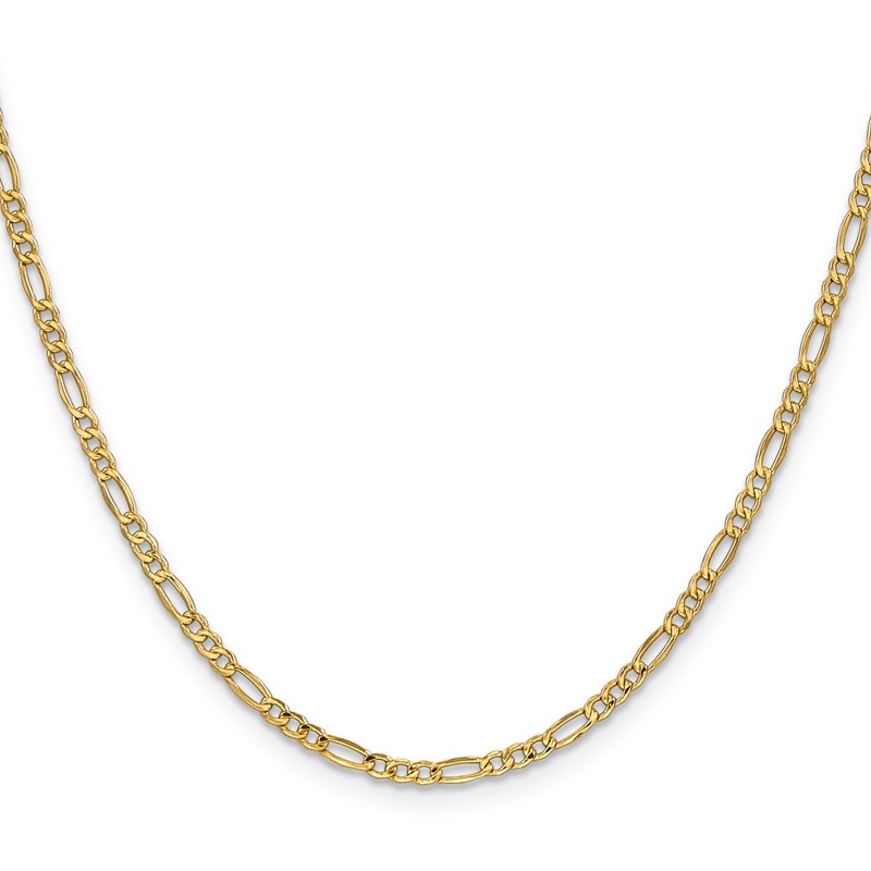 10k 2.5mm Semi-Solid Figaro Chain