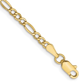 Leslie's 10k 2.5mm Semi-Solid Figaro Chain Anklet