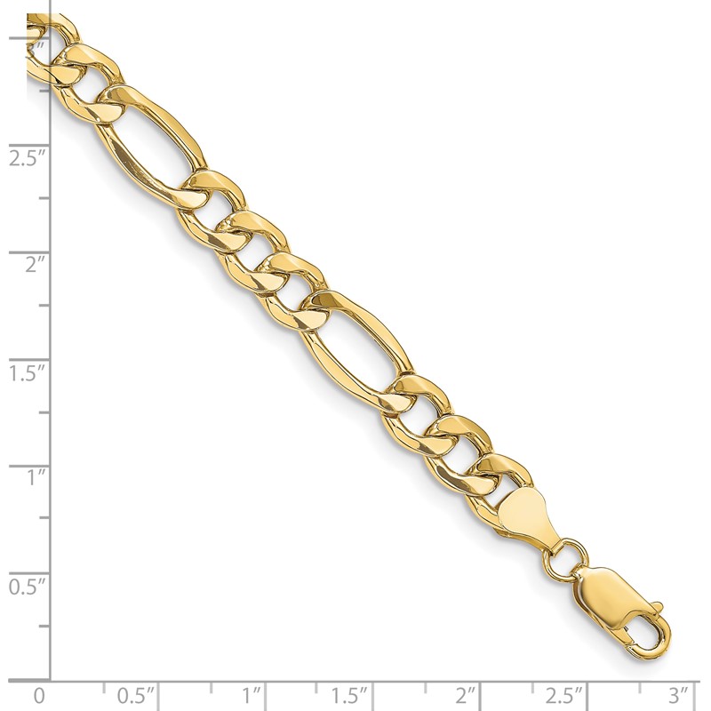 10k 8.5mm Semi-Solid Figaro Chain