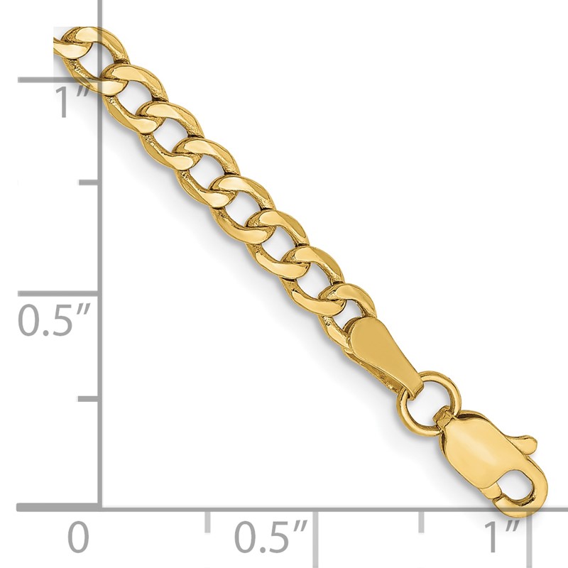 10k 3.35mm Semi-Solid Curb Link Chain