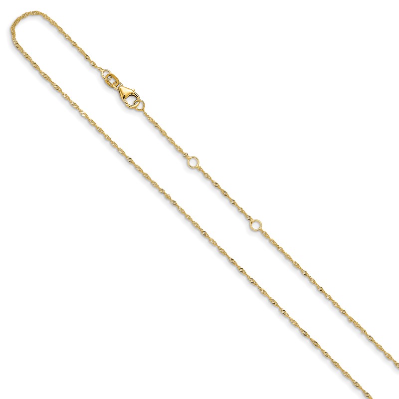 10k 1.25mm Singapore 1in+1in Adjustable Chain