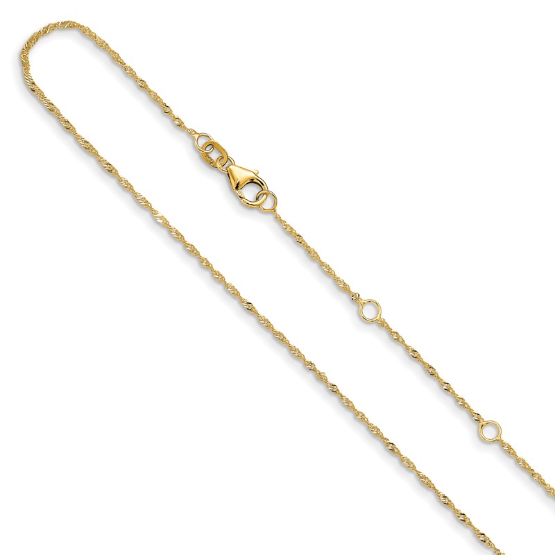 10k 1.25mm Singapore 1in+1in Adjustable Chain