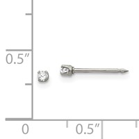 Inverness Stainless Steel Polished 2mm CZ Post Piercing Earrings view 4