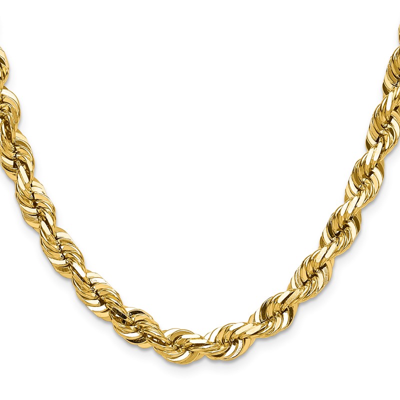 10K 7mm Diamond-Cut Rope Chain