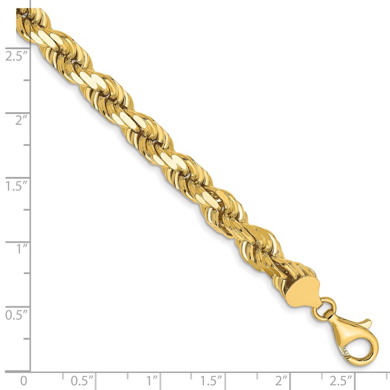 10K 7mm Diamond-Cut Rope Chain