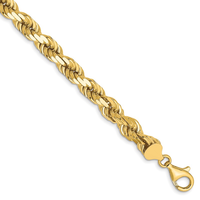 10K 7mm Diamond-Cut Rope Chain