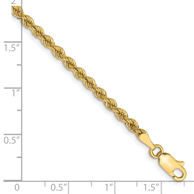10k 2.75mm Solid Regular Rope Chain