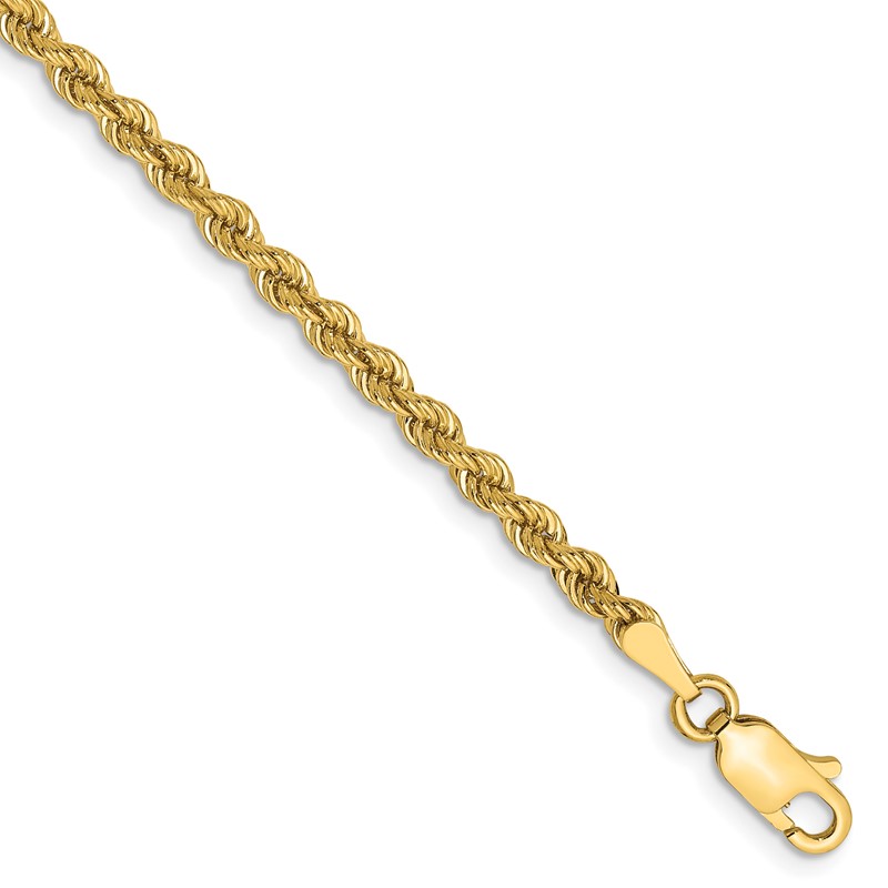 10k 2.75mm Solid Regular Rope Chain
