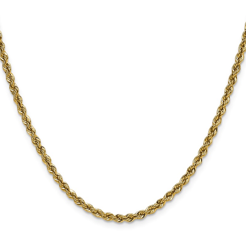 10k 3mm Solid Regular Rope Chain