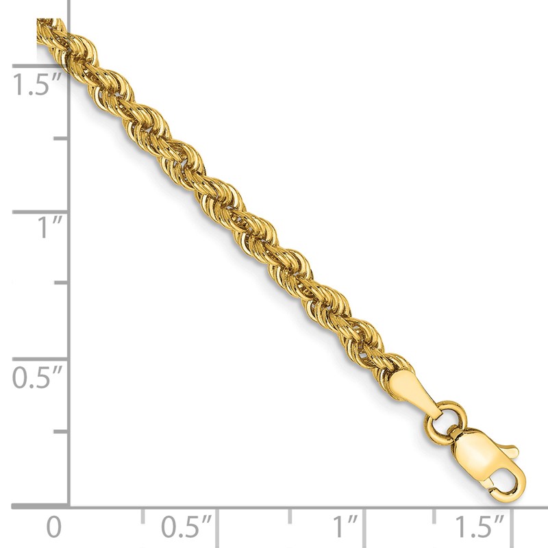 10k 3mm Solid Regular Rope Chain