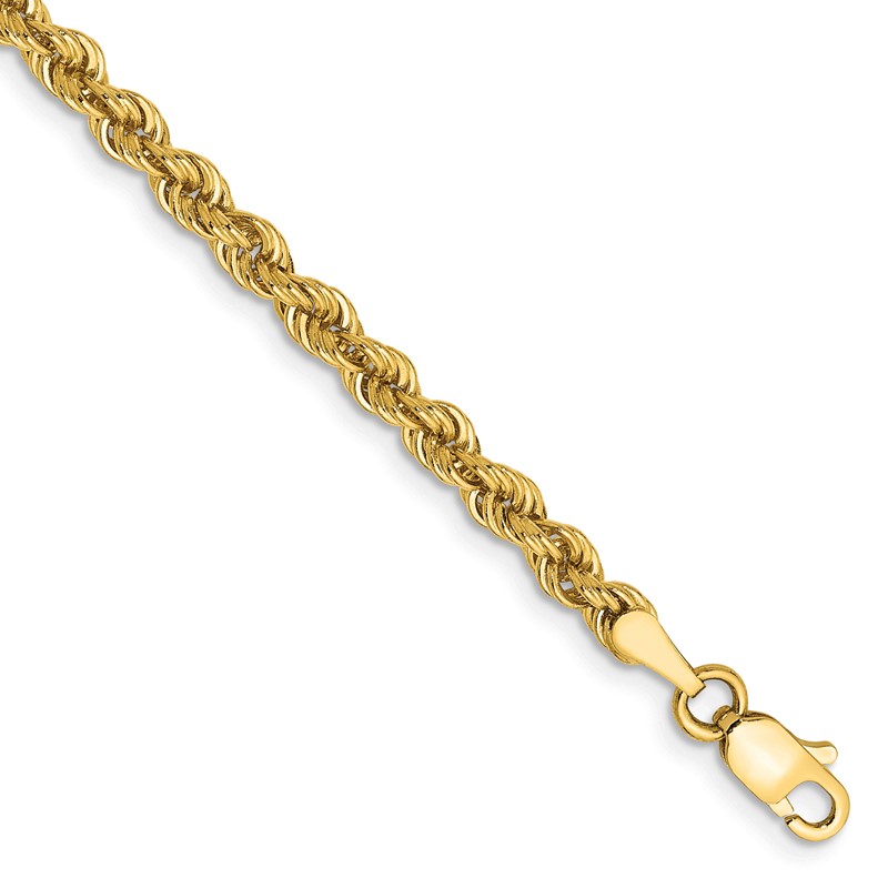 10k 3mm Solid Regular Rope Chain
