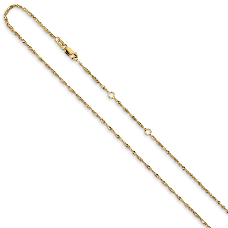 10k 1.5mm Singapore 1in+1in Adjustable Chain
