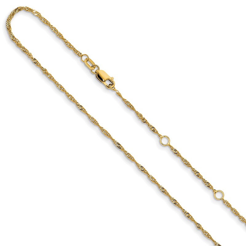10k 1.5mm Singapore 1in+1in Adjustable Chain