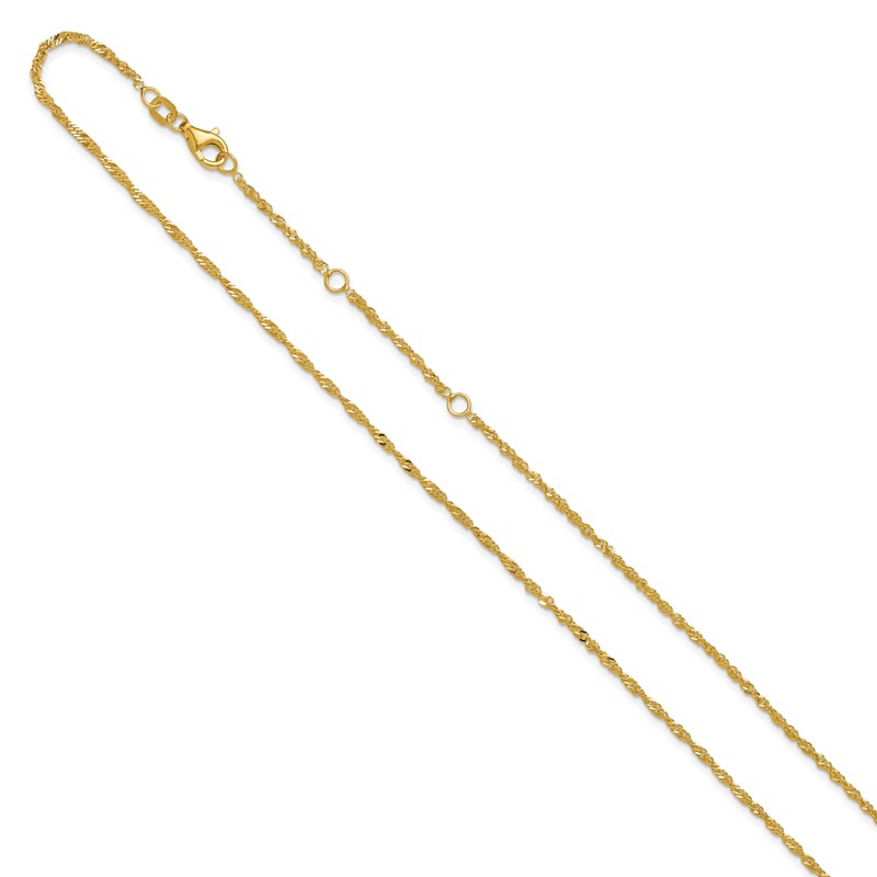10k 1.7mm Singapore 1in+1in Adjustable Chain