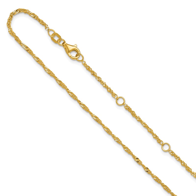 10k 1.7mm Singapore 1in+1in Adjustable Chain